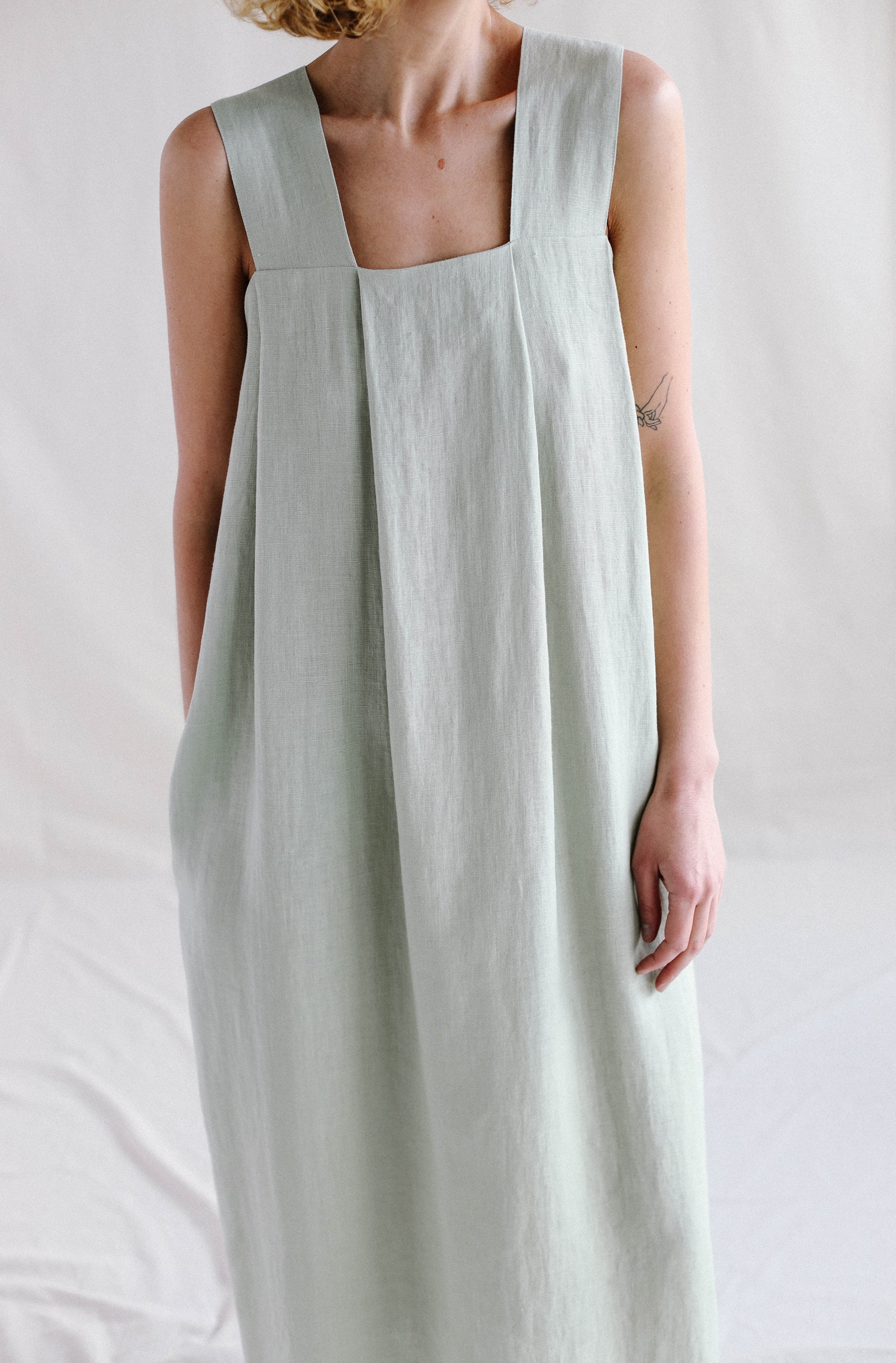 Origami linen dress / Linen loose fitting MAXI dress iuu.org.tr