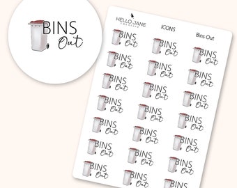 Bins Out | Icon | Planner Stickers