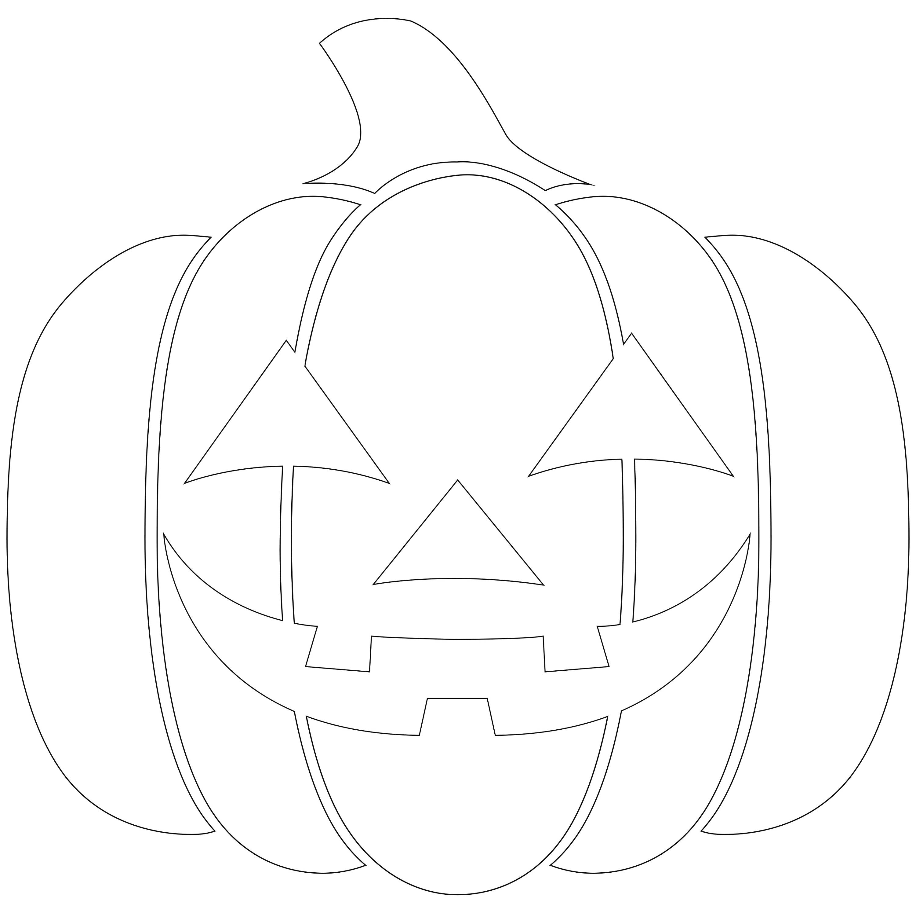 Jack o lantern Outline Coloring Page Etsy