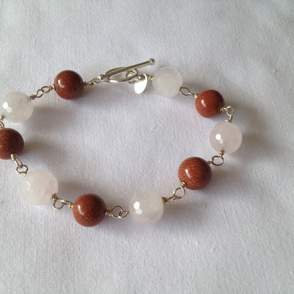 Bracelet Marseillais Argent et perles de gemme