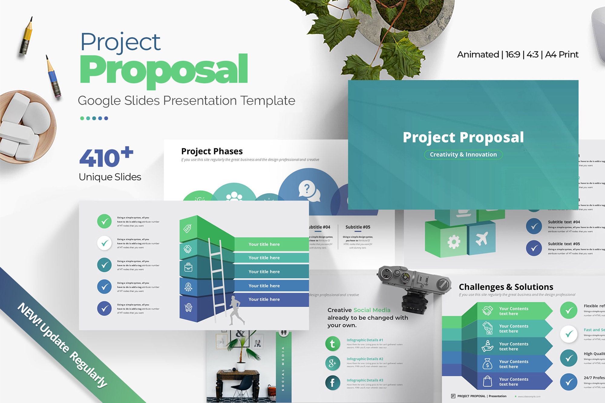 The Best Project Proposal Google Slides Template Business Etsy