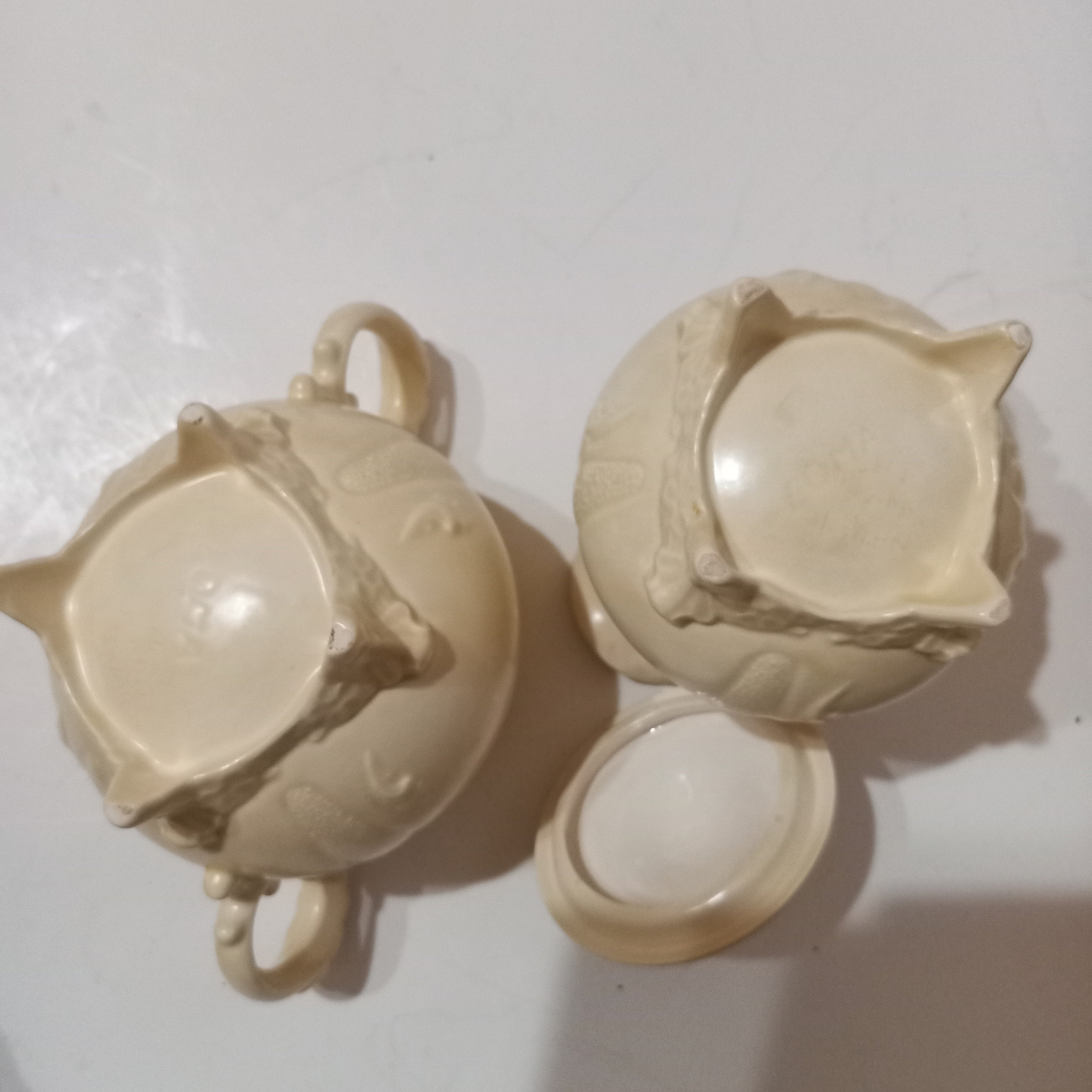 LOMA Pottery Victorian Embossed Cram and Covered Sugar Dish Etsy