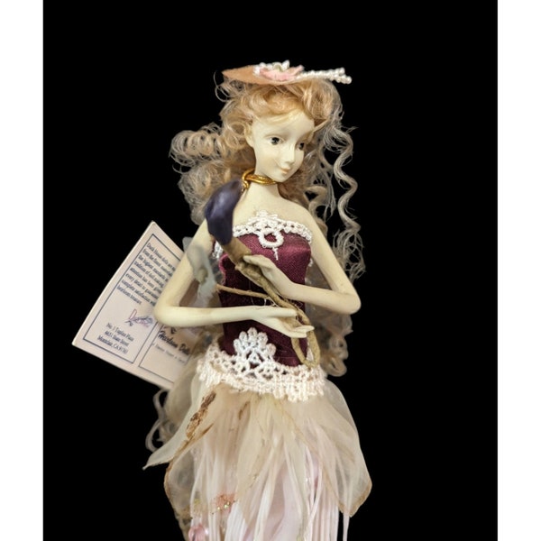 Duck House Heirloom dolls Akira  No 3439 angel blonde 14 inch with stand