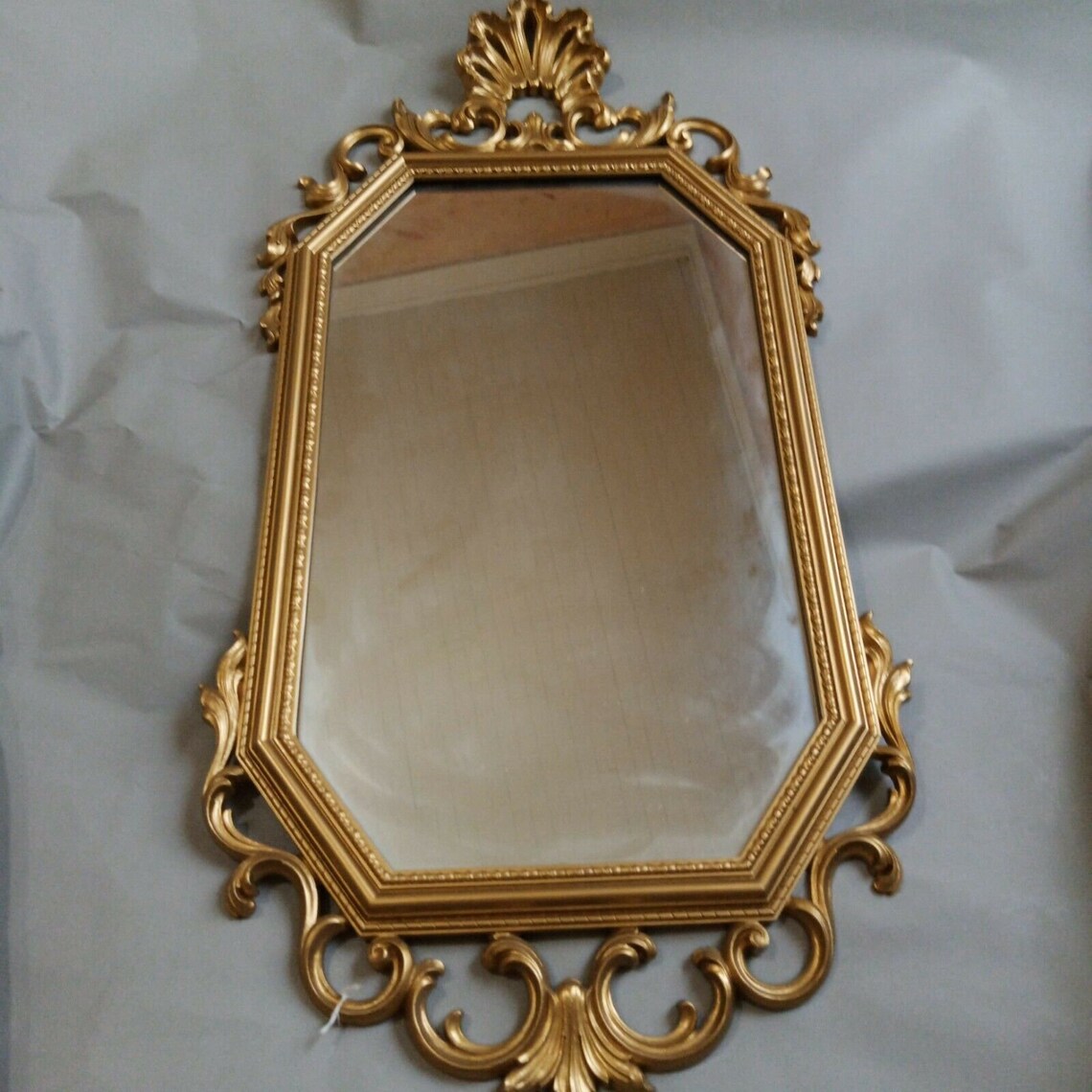 Vintage Syroco Gold tone Mirror Ornate Wall Mirror 30.5 Etsy
