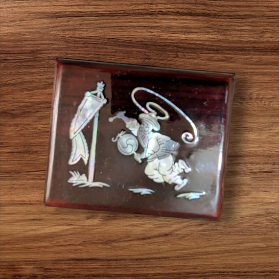 Vintage Wooden Trinket Box With Inlaid Mother-Of-… - image 4