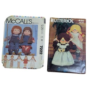 Vintage McCalls 7222 Butterick 428 Doll & Clothes Sewing  Patterns uncut