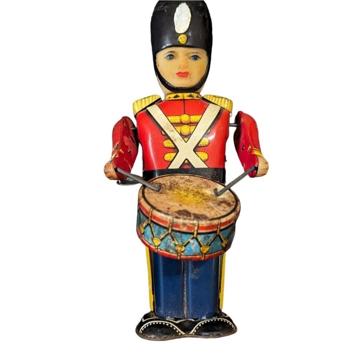 Vintage Tin Toy Drummer Soldier Wind-up Made in Japan Collectible
