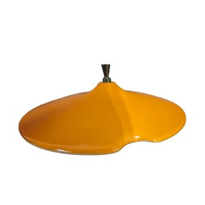 Vintage MCM Casserole serving lid orange  lid only  8.25 inches