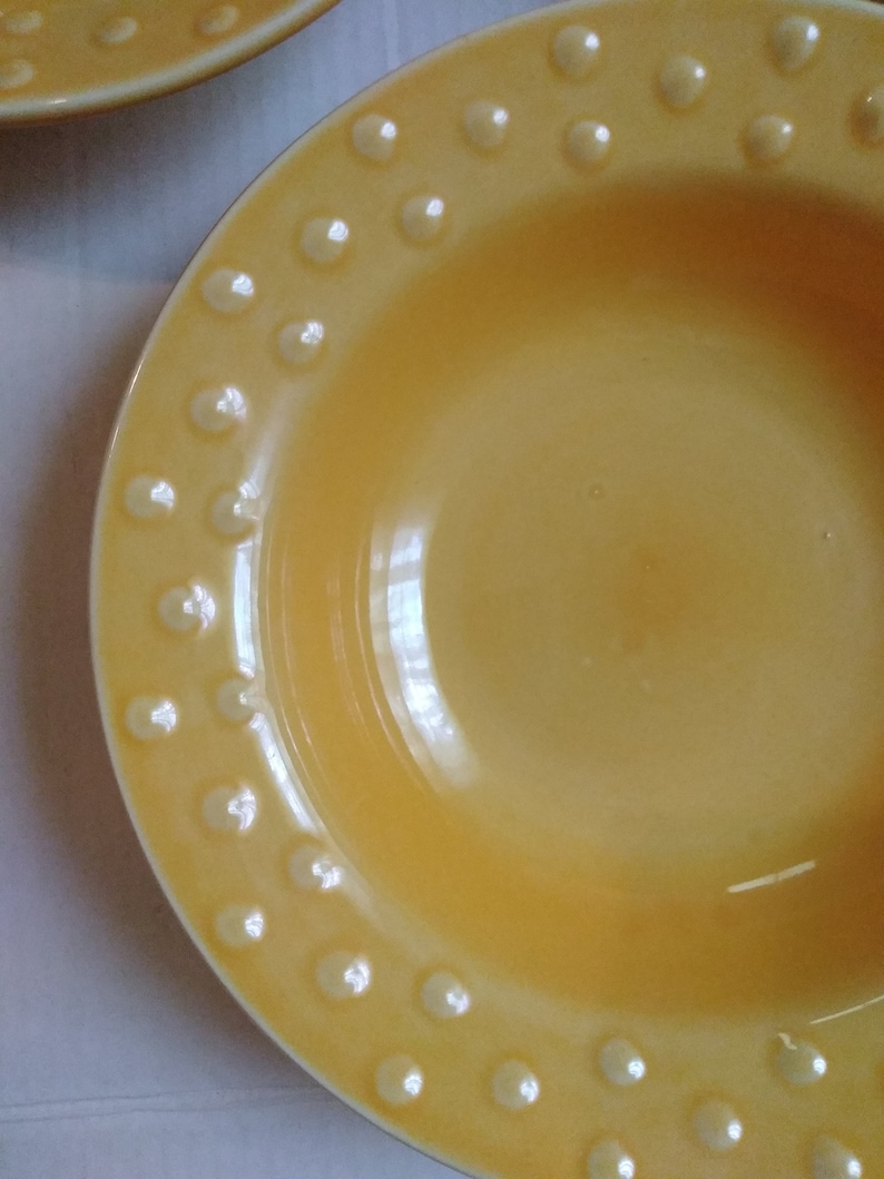 Libbey Salad Cereal Soup Bowls Yellow Raised dots Sunshine Yellow lot of 3