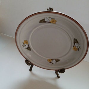 vintage CALIFORNIA POTTERY USA  floral platter 11&quot;