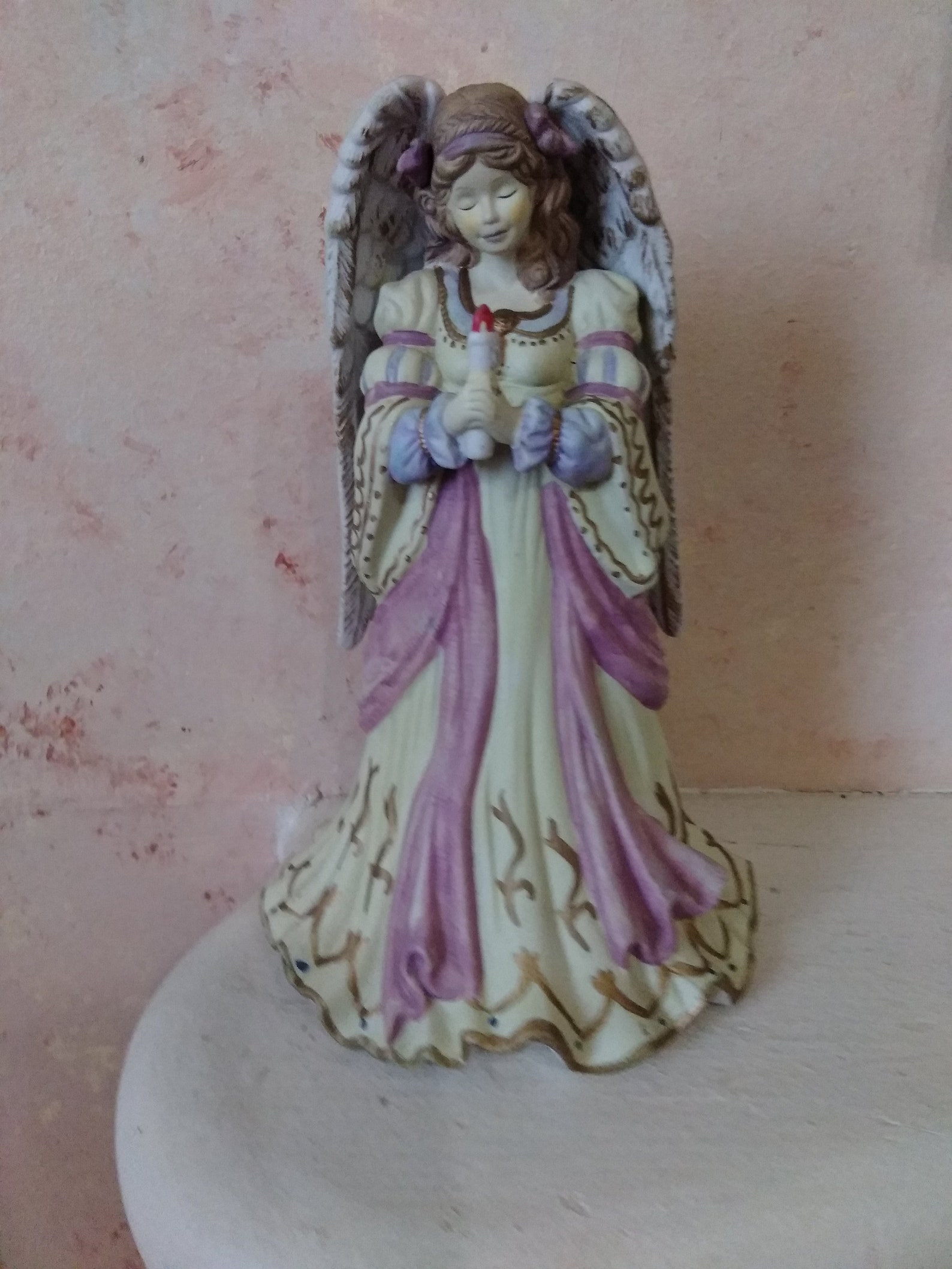 Angel holding candle Music Box figurine Christmas Holiday | Etsy