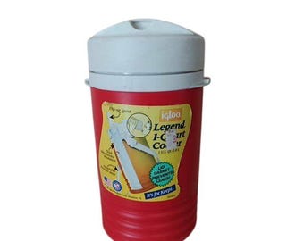 NOS Igloo 1  Quart Water Cooler-Jug-Red/White Camping work beach 1997 camping