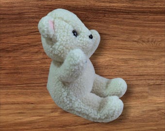 Vintage 80s Snuggle Bear Plush Toy Lever Brothers Creamy White 7