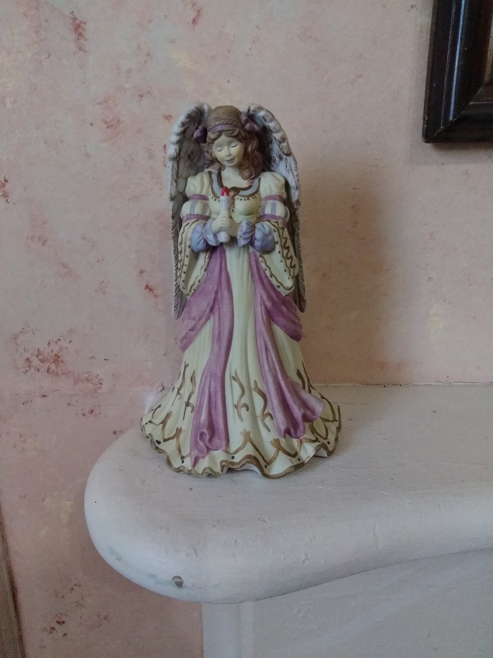 Angel holding candle Music Box figurine Christmas Holiday | Etsy