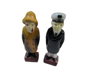 Vintage HK Old Salty and Capn Pepper Plastic Salt and Pepper Shaker Set Nautical