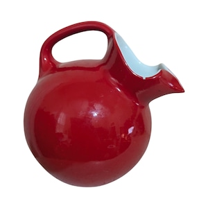 ヴィンテージ シェナンゴ チャイナ レッド ティルティング ボール ピッチャー アイストリップ アールデコ レストランウェア MCM