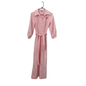 Vintage Avon Roses Hostess Gown  Robe  size M  half zip belted long