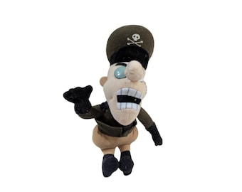 Vintage 1999 Stuffins Rocky and Bullwinkle Fearless Leader Plush Bean Bag 9"