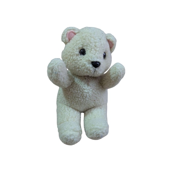 Vintage 80s Snuggle Bear Plush Toy Lever Brothers Creamy White 7