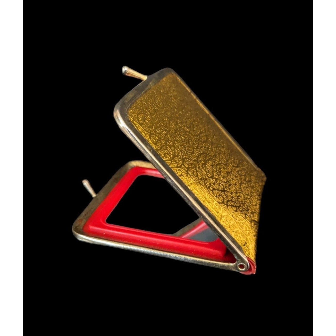 Metallic Golden Compact Dual Mirror Retro Wallet Vintage Accessory Amazon.com: Vintage Metal Double-Sided 1x2 Handheld Travel  main image 2