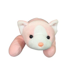 vintage ABC Distributing Inc Pink Cat Plush Bean Bag Stuffed Animal Vintage  8in