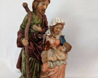 Vintage Mary Joseph and Baby Jesus Figurine   11"