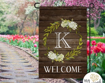 Monogram garden flag | Etsy