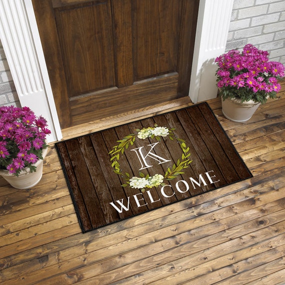 Monogrammed Door Mat Welcome Mat Front Door Mat Front Door Rug Doormat Custom Doormat Personalized Doormat Housewarming Gift