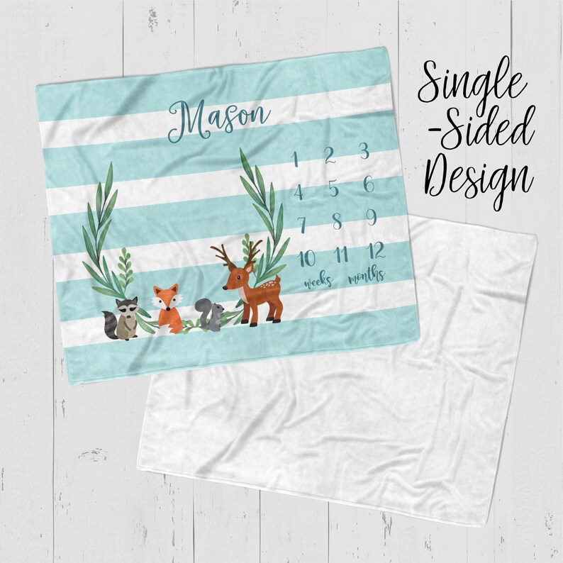 woodland milestone blanket