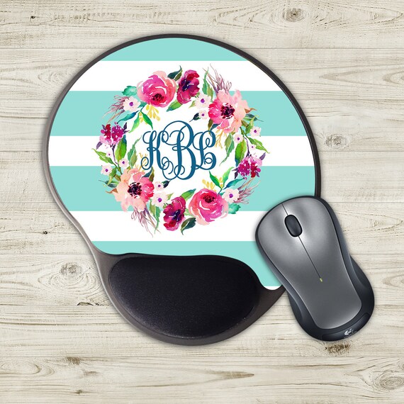 Floral Stripe Gel Rest Mouse Pad Custom Wrist Rest Mouse Pad Etsy