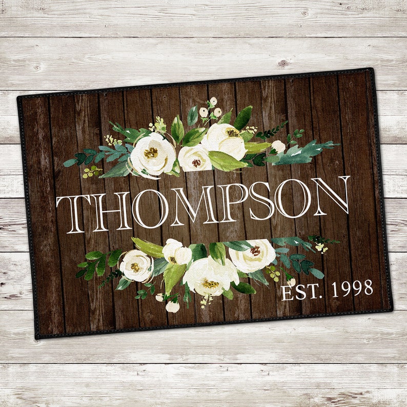 Family Established Door Mat Mat Front Door Mat Etsy