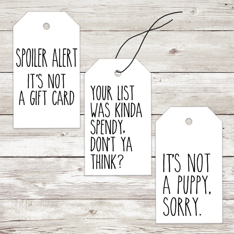Sarcastic White Elephant Gift Tag Set of 12 Funny Printed | Etsy