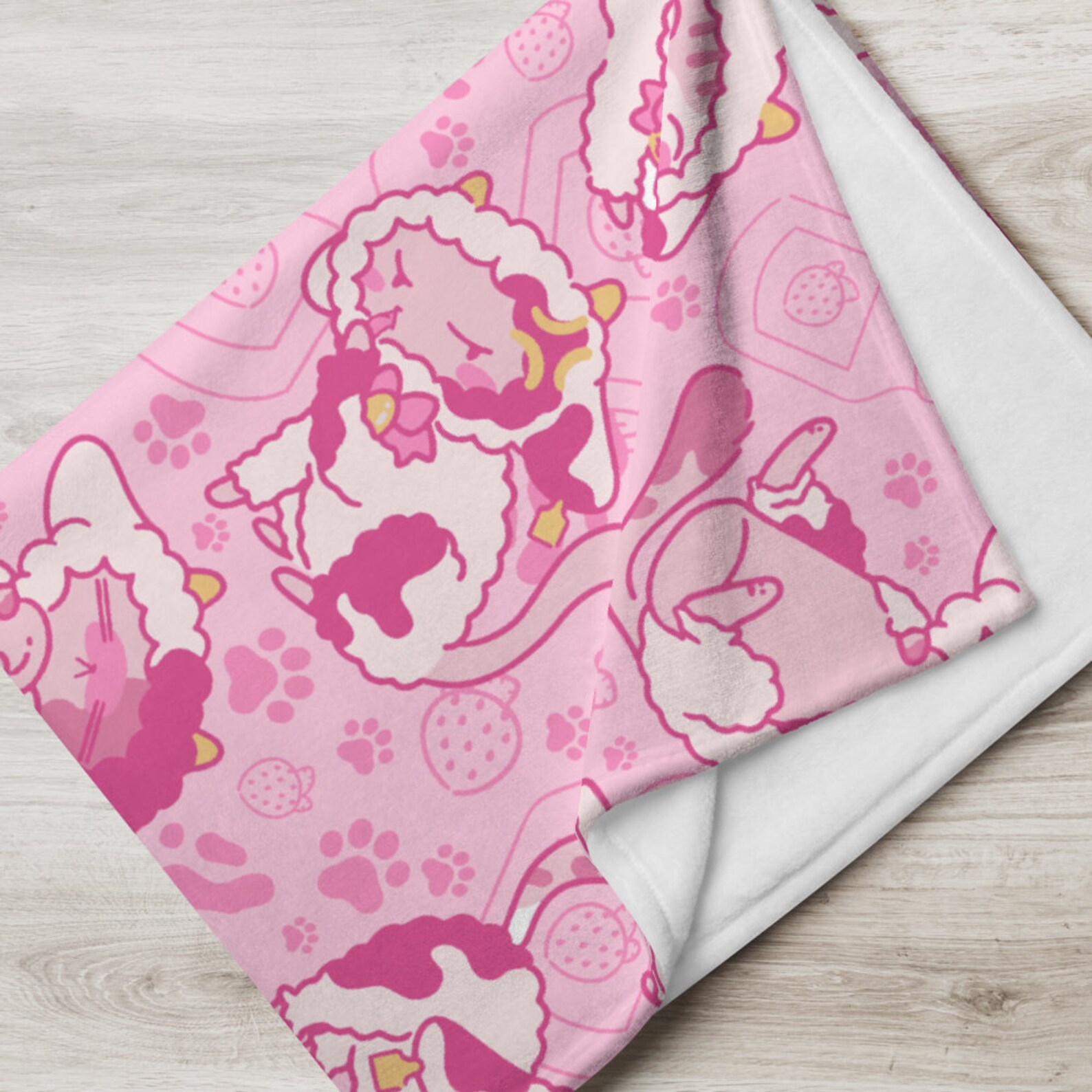 Super soft Strawberry milk cats Throw Blanket kawaii pink | Etsy