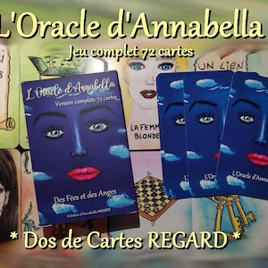 L'Oracle d'Annabella - JEU COMPLET 72 cartes - dos des cartes REGARD ou dos de cartes Nouvelle Fée