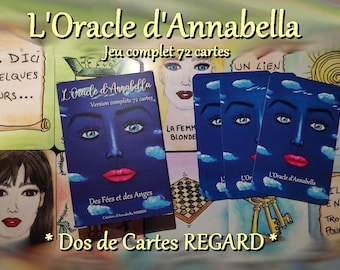 L'Oracle d'Annabella - JEU COMPLET 72 cartes - dos des cartes REGARD ou dos de cartes Nouvelle Fée