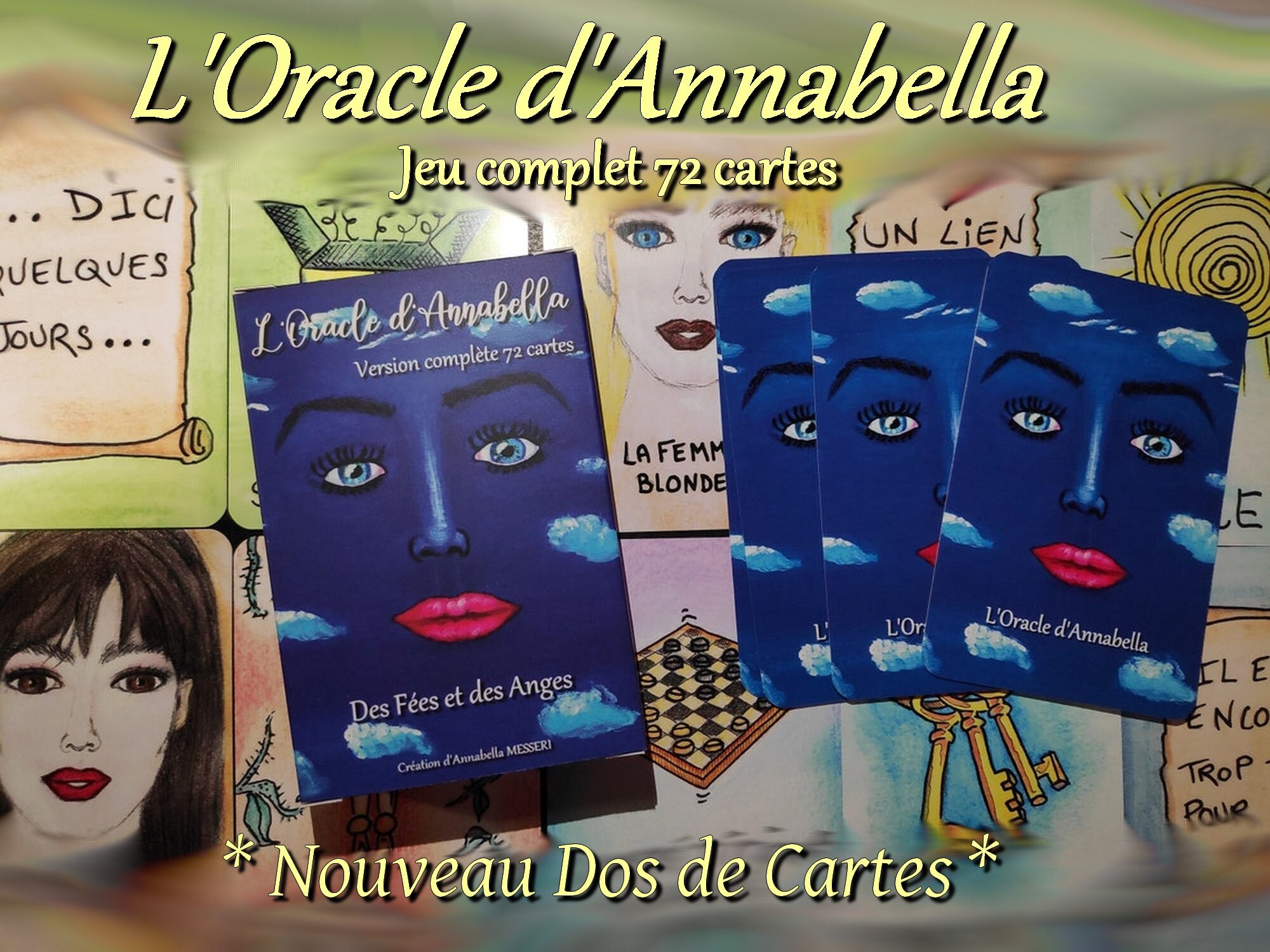 L'oracle d'annabella - Jeu Complet 72 Cartes Dos Des Regard