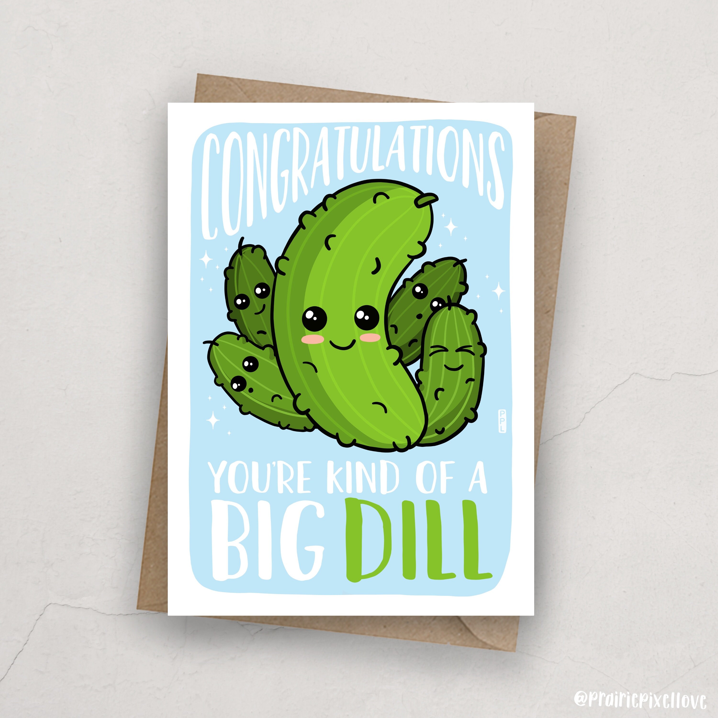 Pickle Graduation Card, Pickle Card, Greeting Card, Congratulations