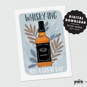 Tarjeta de cumpleaños de whisky, tarjeta imprimible, tarjeta descargable, tarjeta de descarga digital, tarjeta de felicitación digital, descarga de tarjeta, tarjeta digital