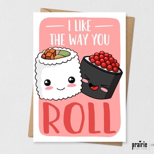 Sushi Birthday Card, Sushi Pun Card, Asian Food Pun, Punny Card, Boyfriend, Girlfriend Birthday Card