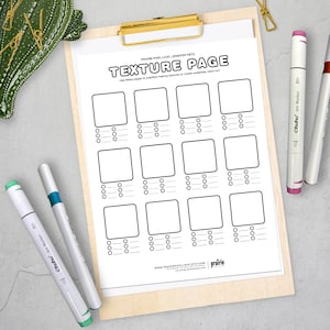 Modèle d&#39;échantillon de texture à colorier : page d&#39;entraînement imprimable (PDF)