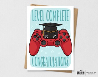 Gamer Graduation Card, Funny Grad card, Gamer card, PlayStation card, Controler Card, Gamer, Graduation Card, Geeky Card, Geeky Graduation