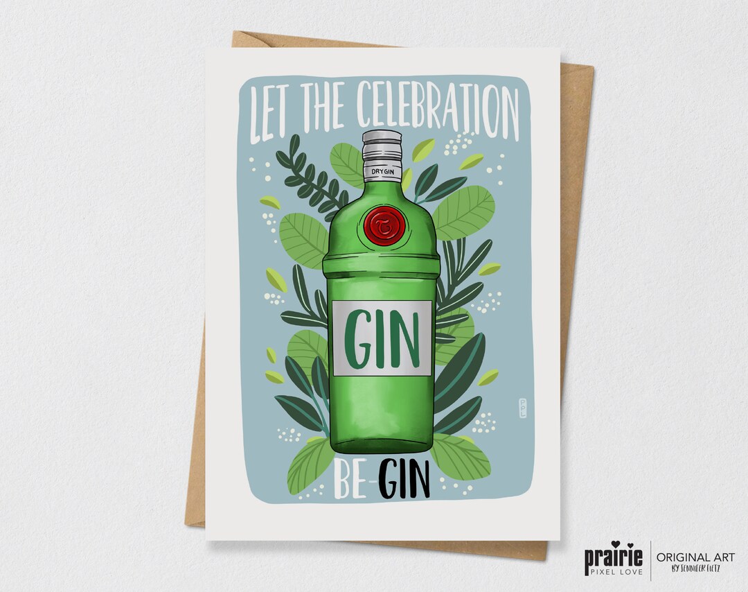 Gin Card, Gin Birthday Card, Alcohol Birthday Card, Birthday Card, Pun