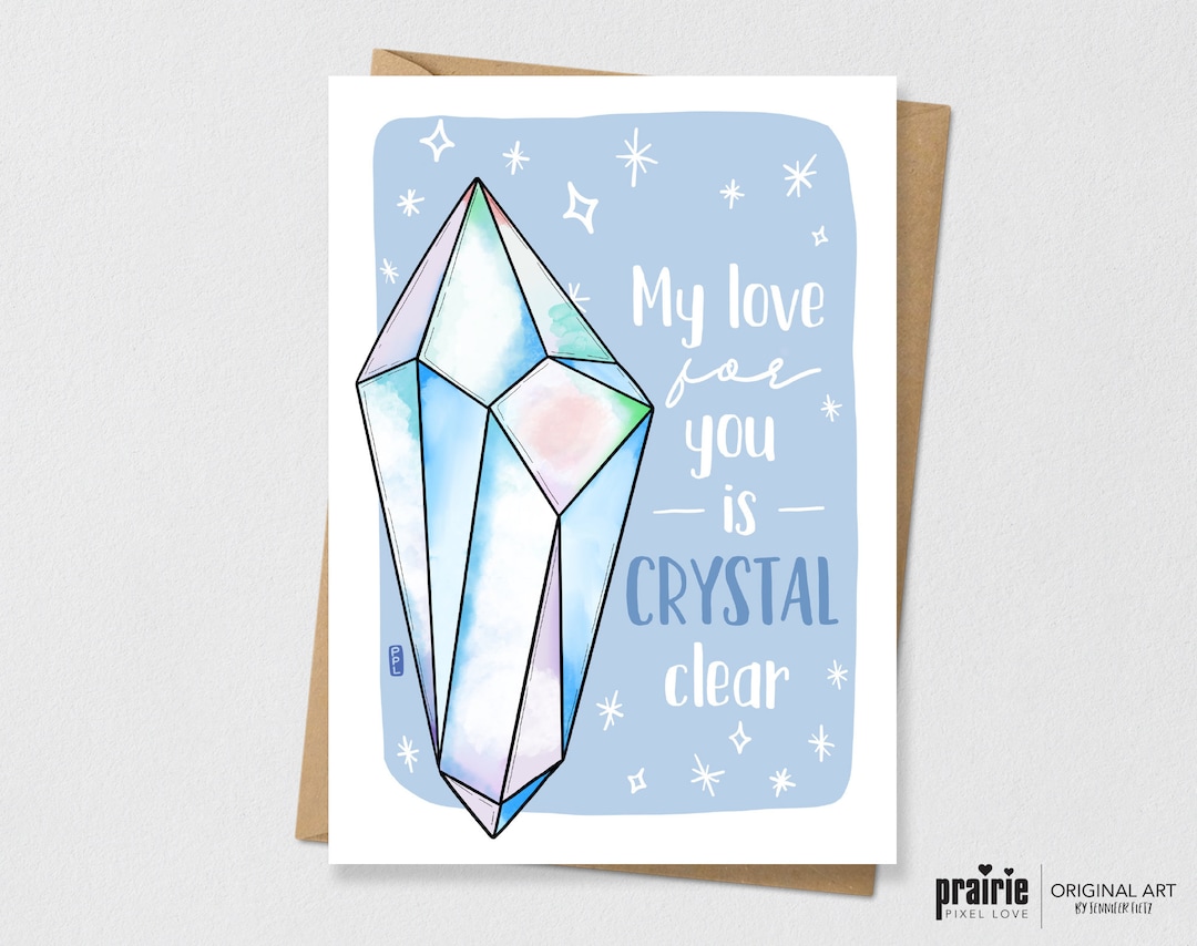 Printed Crystal Card, Crystal Birthday Card, Crystal Card, Gem Birthday ...