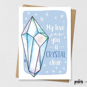 Carte en cristal imprimée, carte d’anniversaire en cristal, carte de cristal, carte d’anniversaire de gemme, carte de jeu de mots, carte de punny, anniversaire de gemme, carte d’anniversaire de l’adolescence