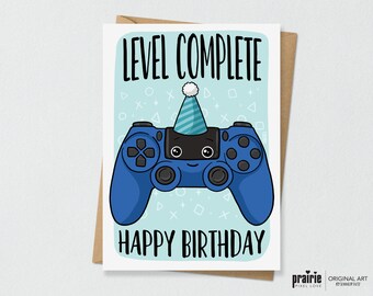 Gamer Birthday Card, Funny Birthday card, Gamer card, PlayStation card, Controller Card, Gamer, Card, Geeky Card, Geeky Birthday