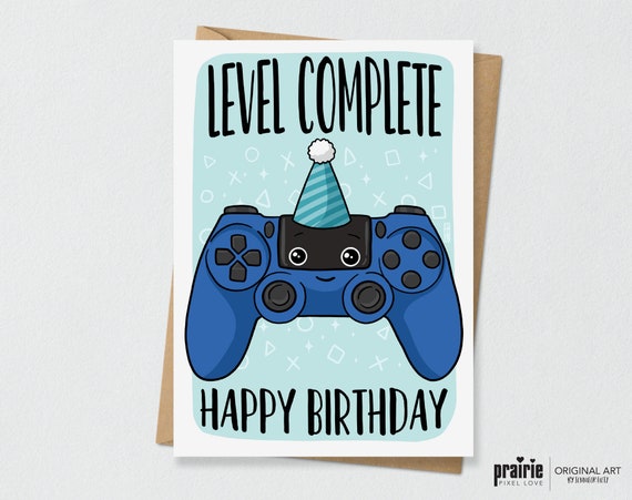 Gamer Birthday Card, Funny Birthday card, Gamer card, PlayStation card,  Controller Card, Gamer, Card, Geeky Card, Geeky Birthday