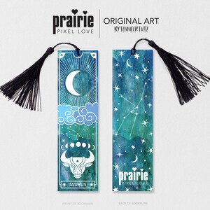 Taurus Bookmark, Zodiac BookMark, Zodiac Gift, Star Sign Bookmark, Astrology Bookmark, Zodiac Sign, Astrology Gift, Book Lover, Star Sign