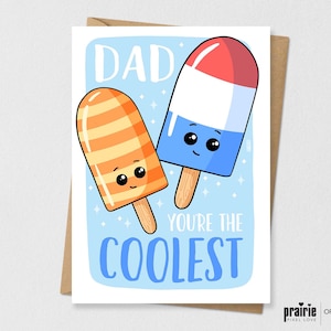 Carte de papa la plus cool, carte de papa Popsicle, carte de papa, carte de pop, carte de fête des pères, carte de fête des pères drôle, carte de papa drôle