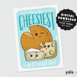 Carte de jeu de mots au fromage, carte de fromage, carte de fromage, carte d'anniversaire de fromage, cadeau de fromage, carte d'anniversaire, carte de jeu de mots, carte d'amour