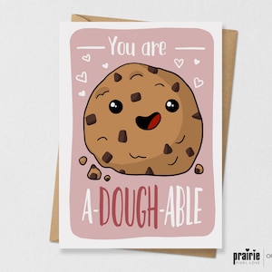 Cartão de trocadilho compatível com A-DOUGH, cartão de aniversário de cozimento, cartão de felicitações de comida, cartão de dia dos namorados de massa, cartão de trocadilho, cartão punny, amante de comida